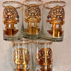 Elegant Amber Glass Coasters Set